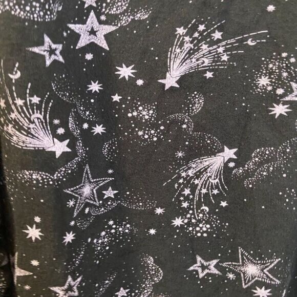 CHASER Crewneck Sweatshirt Shirred‎ Sleeve In Mystical Star Print Long Sleeve - Picture 6 of 8